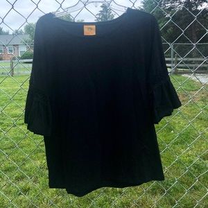 Ruby Rd Black 1/2 Sleeve Blouse